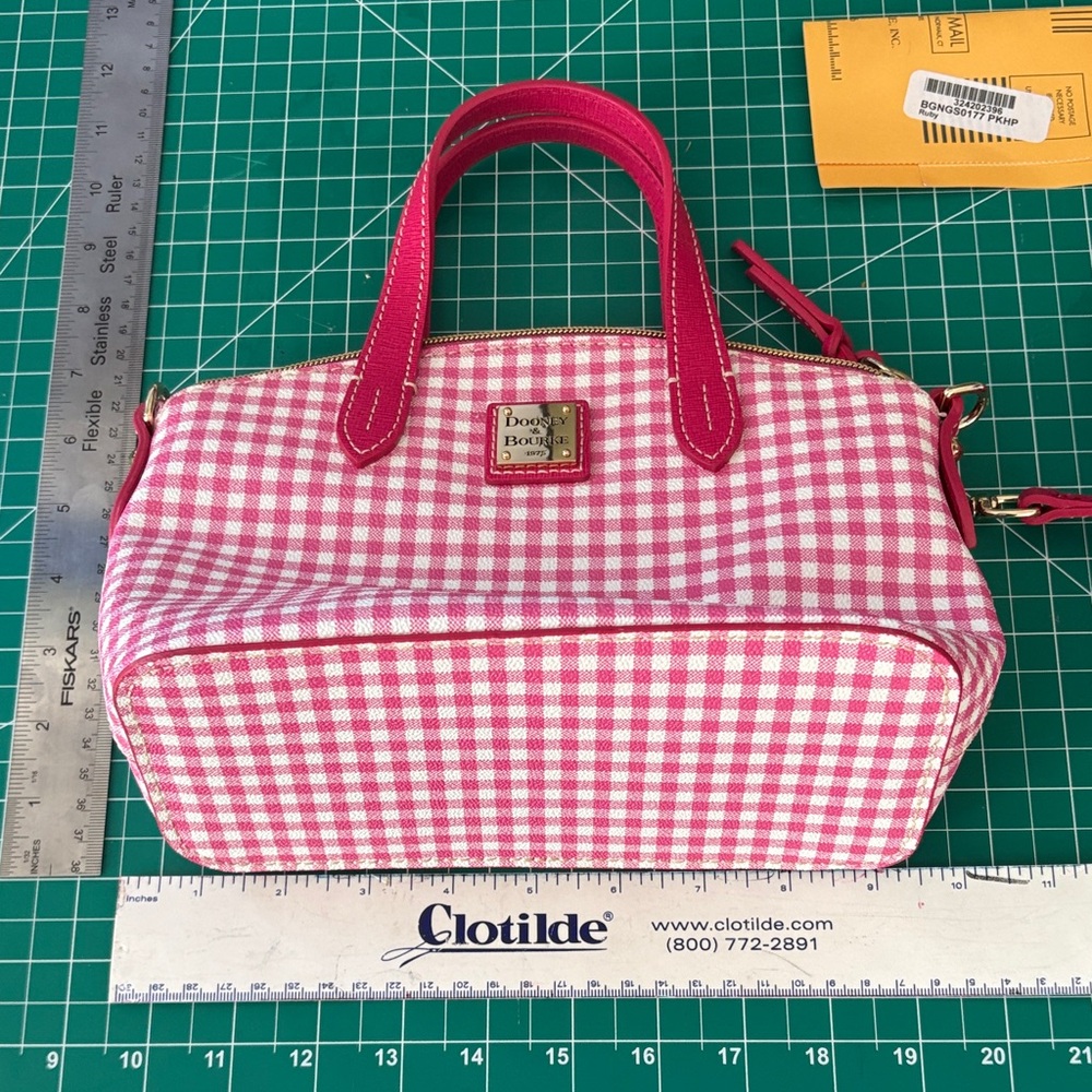 Dooney & Bourke Pink and White Gingham Satchel